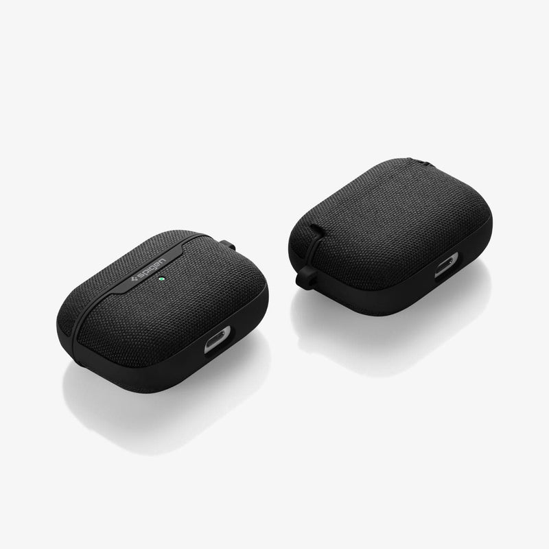 ASD00572 - Apple AirPods Pro Case Urban Fit in black showing the front, back and sides