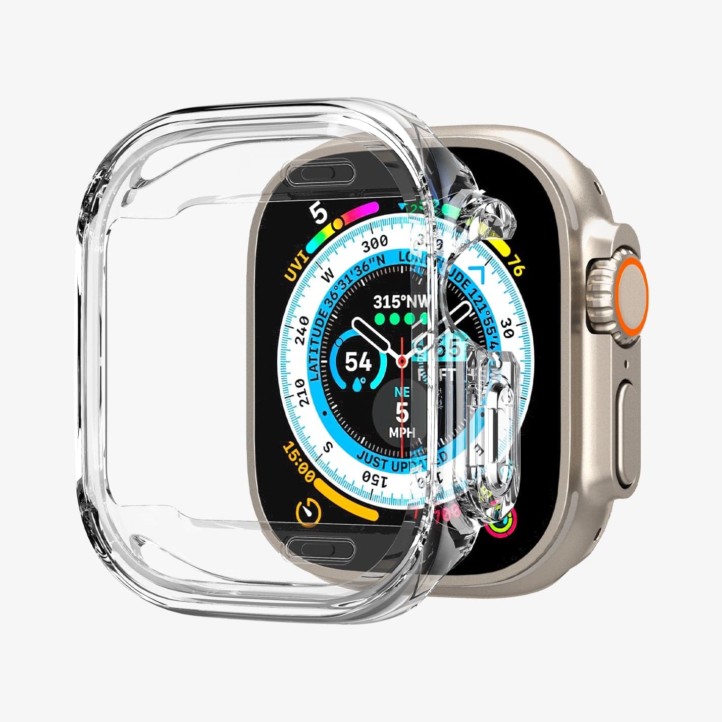 Spigen Ultra 2 / Apple Watch Ultra Hybrid Case Cover for Apple Watch Ultra  2 / Apple Watch Ultra (2023/2022) - Crystal Clear (Watch not Included)