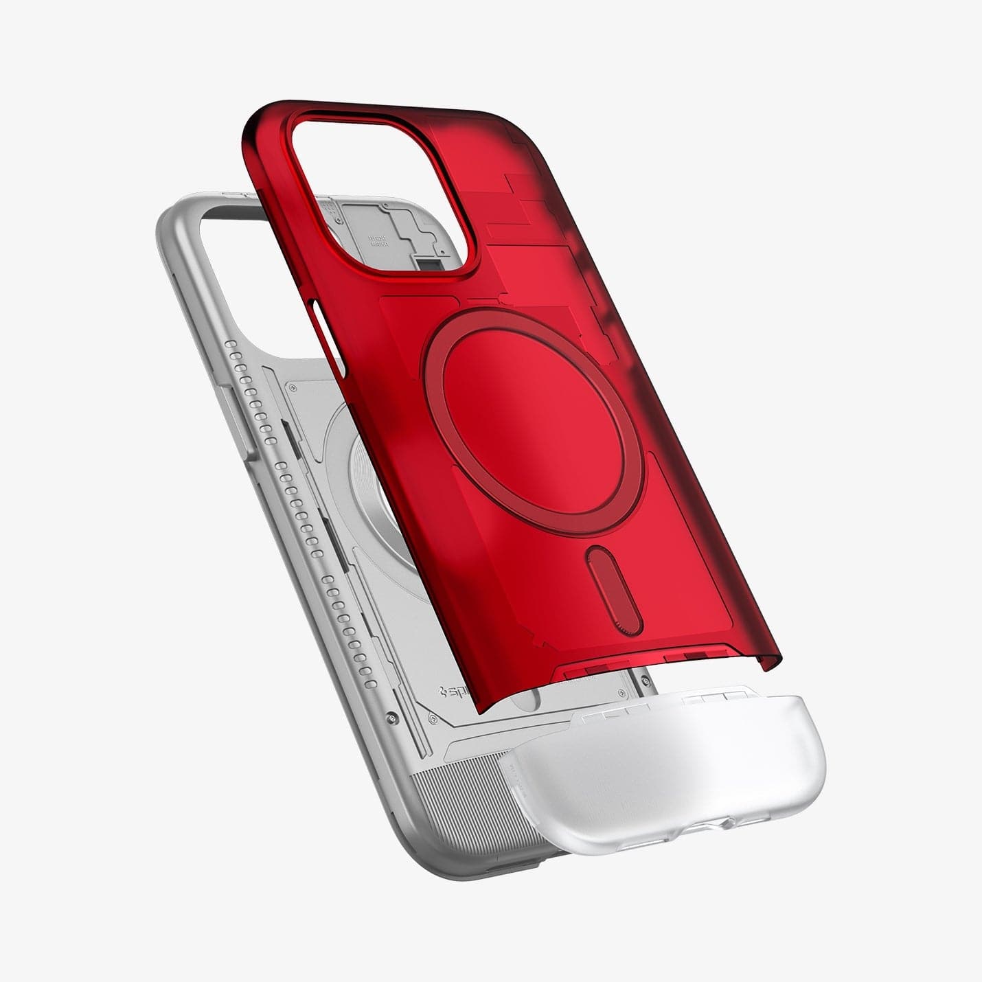 ACS06609 - iPhone 15 Pro Max Case Classic C1 (MagFit) in ruby showing the multiple layers of case