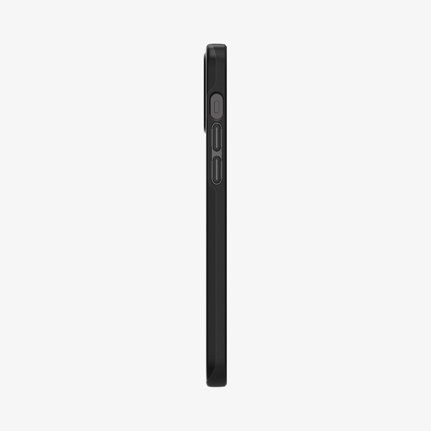 ACS01696 - iPhone 12 / 12 Pro Case Thin Fit in black showing the side with volume controls