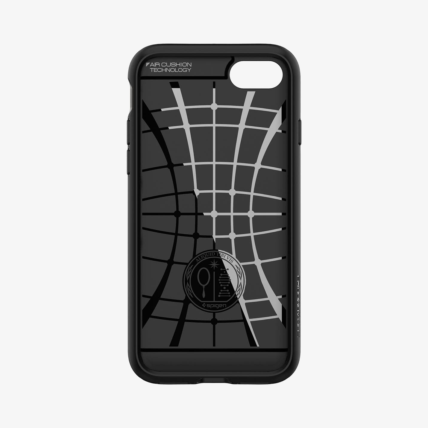 042CS20453 - iPhone 7 Series Slim Armor CS Case in Gunmetal showing the inner case with spider web pattern