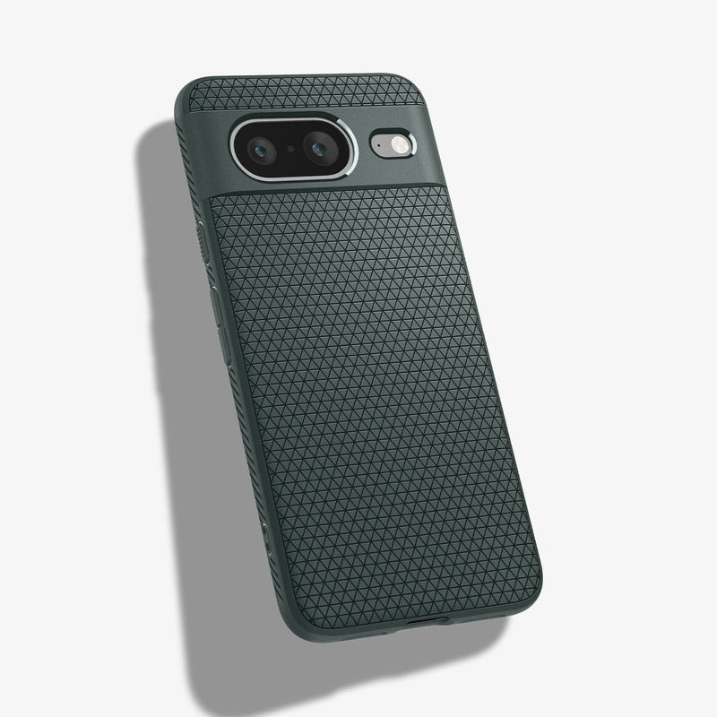 ACS06276 - Pixel 8 Case Liquid Air in Abyss Green showing the back and partial side with side buttons