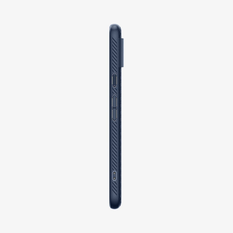 ACS06275 - Pixel 8 Case Liquid Air in navy blue showing the side with volume controls