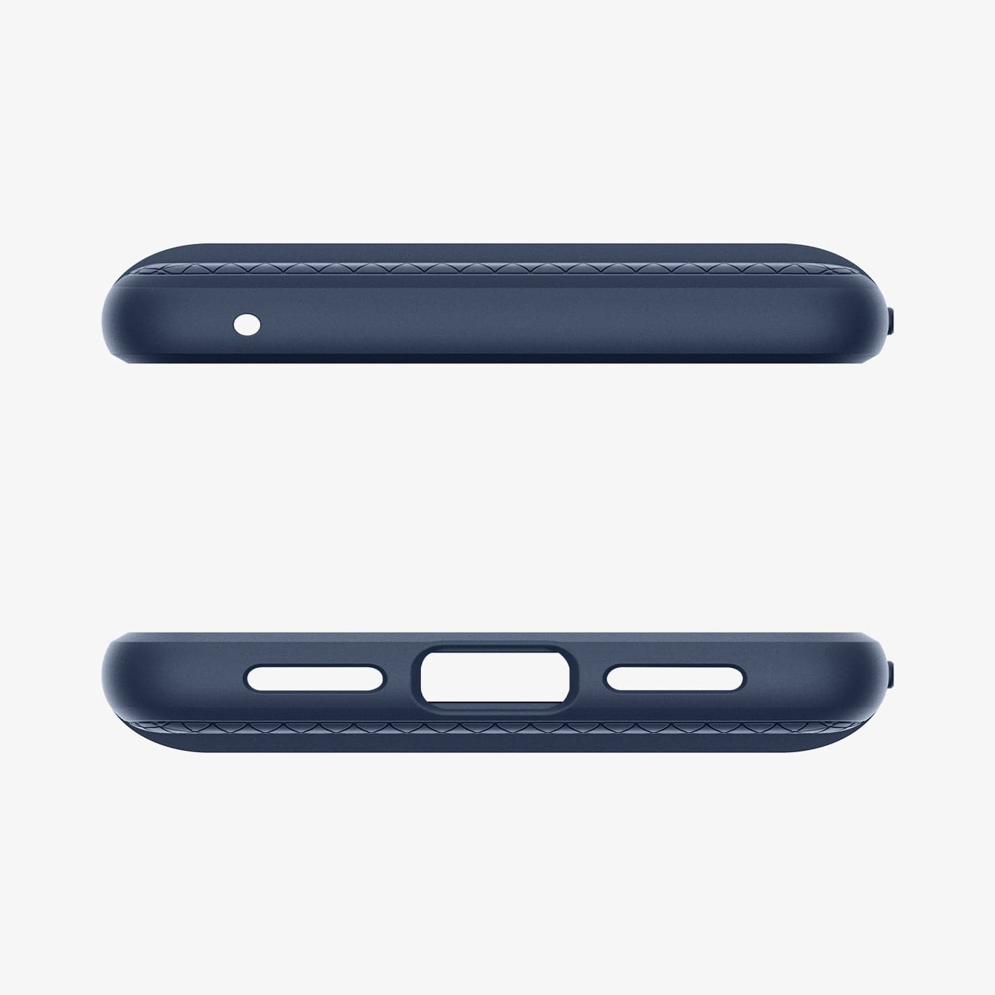 ACS06275 - Pixel 8 Case Liquid Air in navy blue showing the top and bottom with precise cutouts