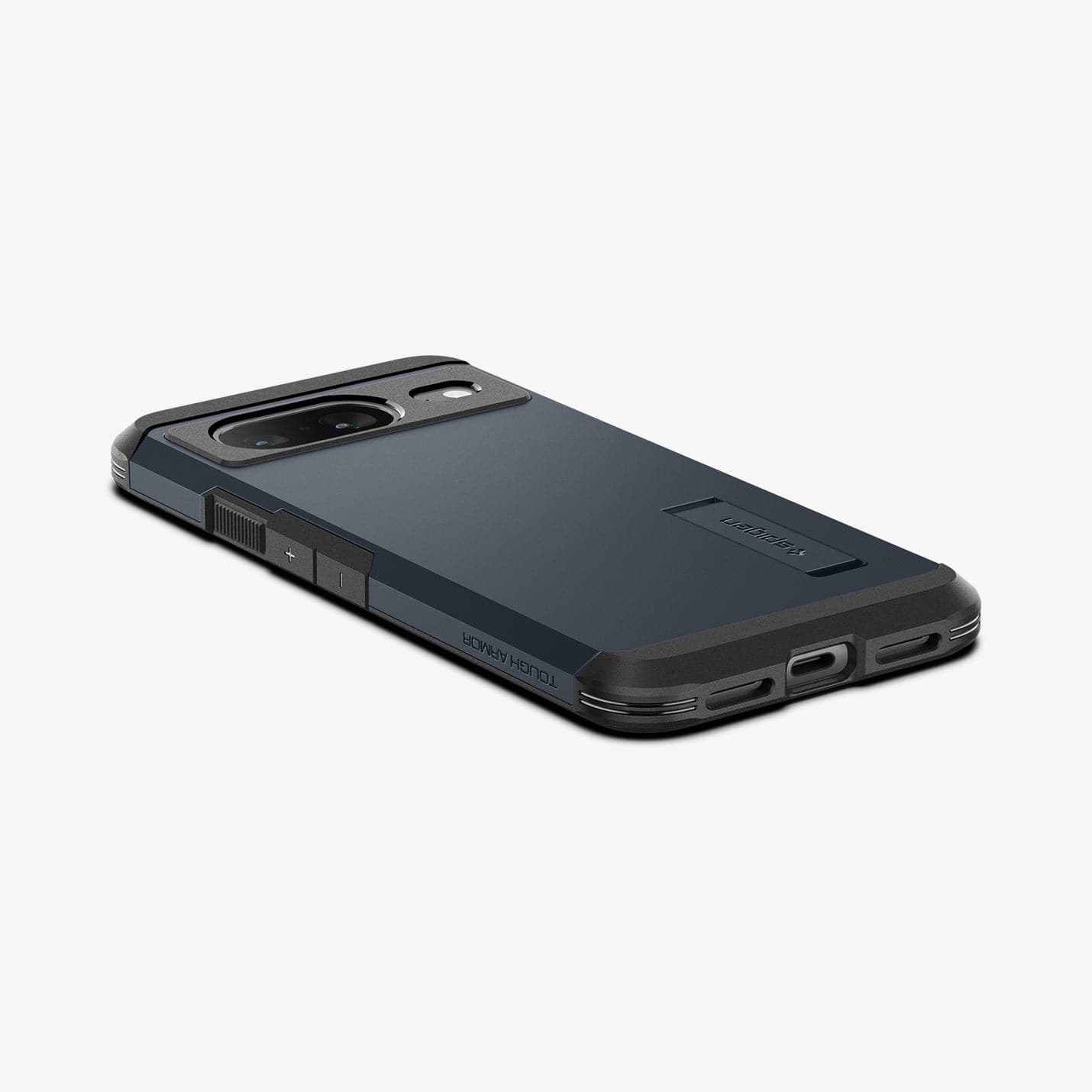 ACS06283 - Pixel 8 Case Tough Armor in metal slate showing the back, side and bottom