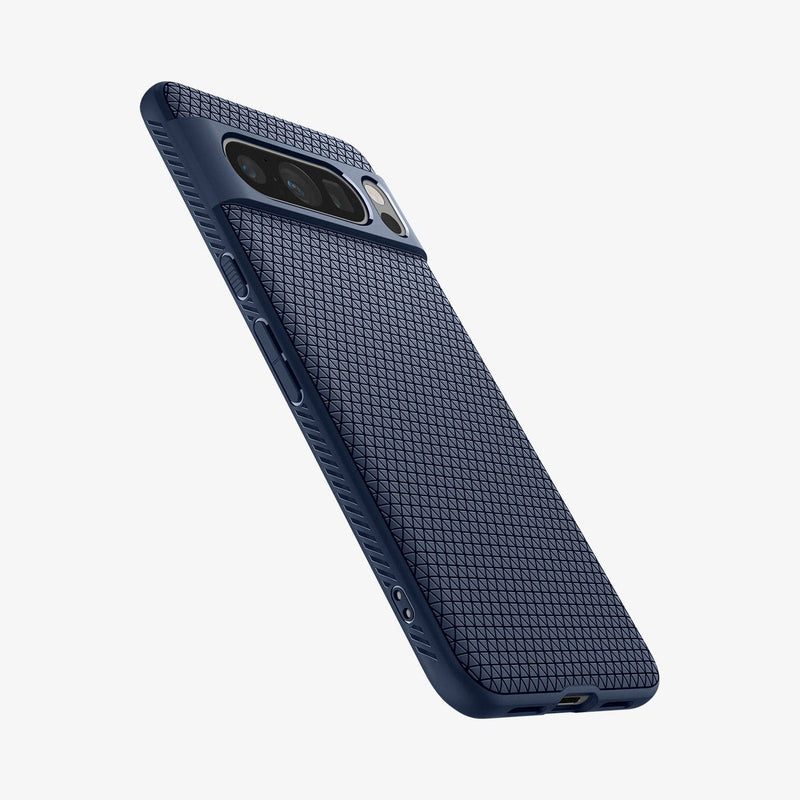 ACS06312 - Pixel 8 Pro Case Liquid Air in navy blue showing the side and back