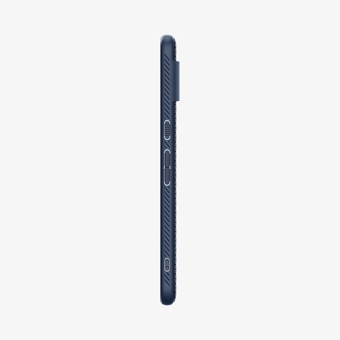 ACS06312 - Pixel 8 Pro Case Liquid Air in navy blue showing the side with volume controls