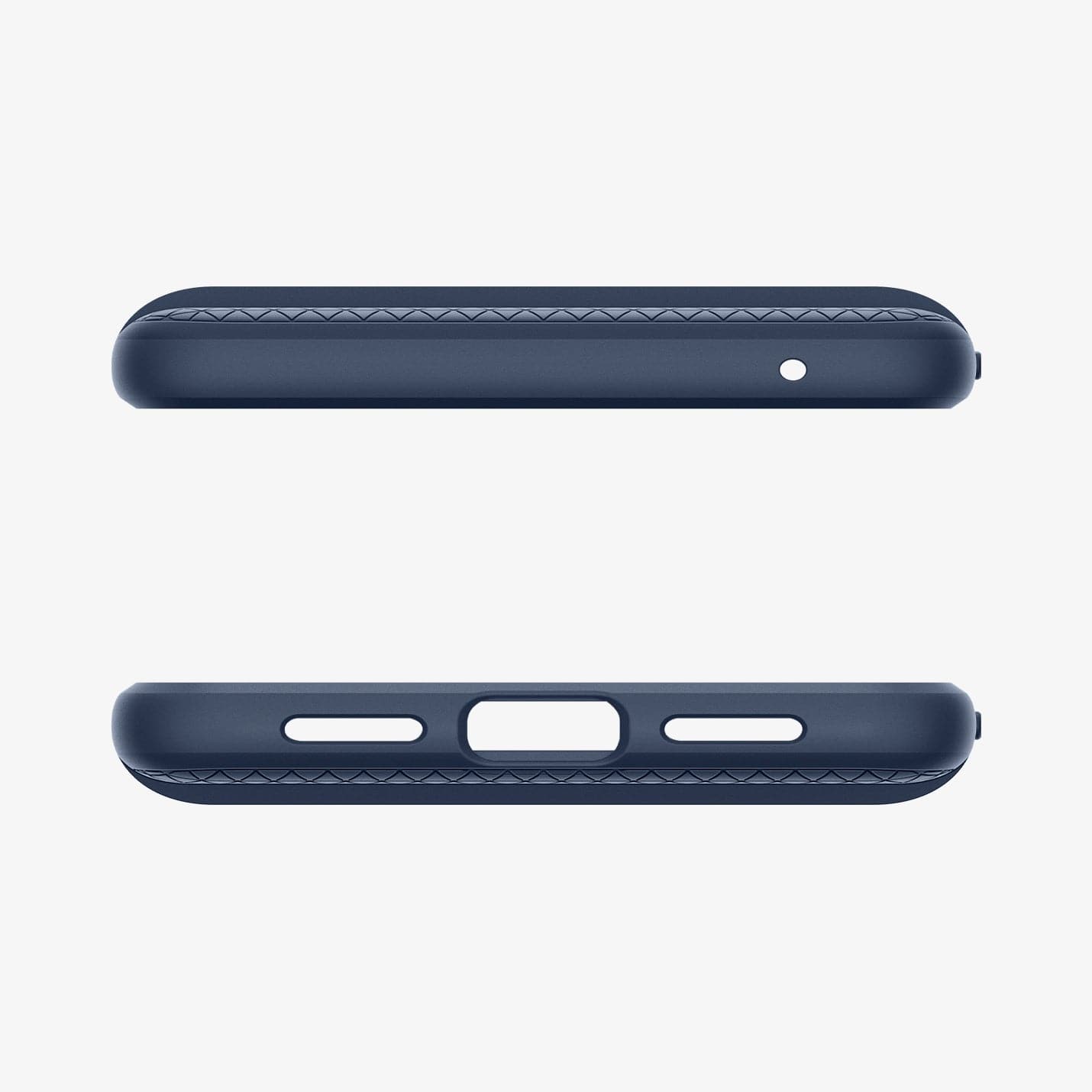 ACS06312 - Pixel 8 Pro Case Liquid Air in navy blue showing the top and bottom with precise cutouts