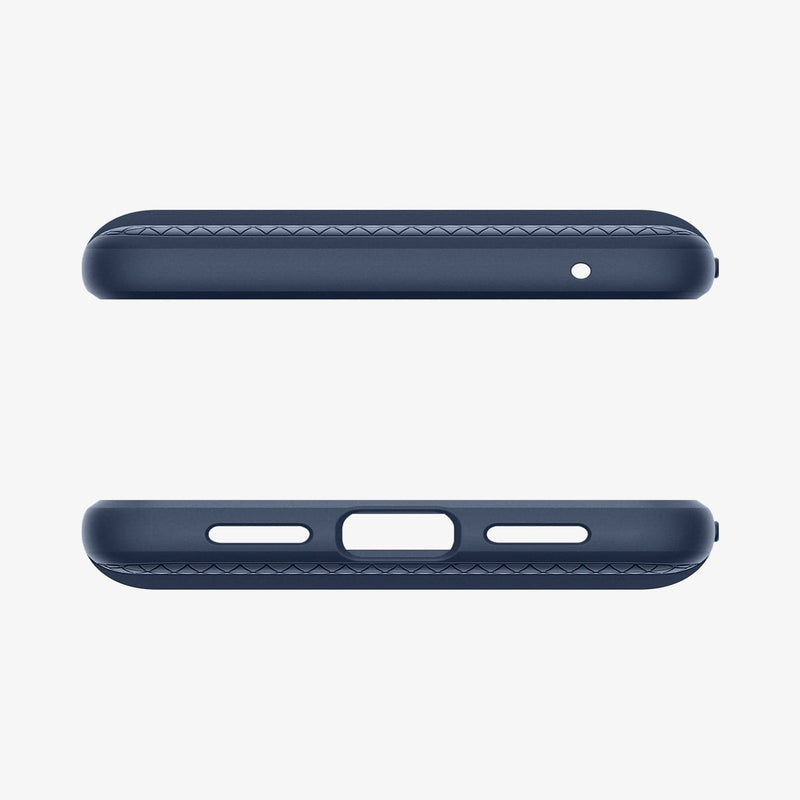 ACS06312 - Pixel 8 Pro Case Liquid Air in navy blue showing the top and bottom with precise cutouts