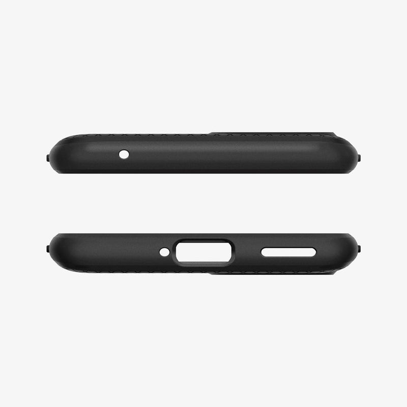 ACS02684 - OnePlus 9 5G Liquid Air Case in Matte Black showing the top and bottom