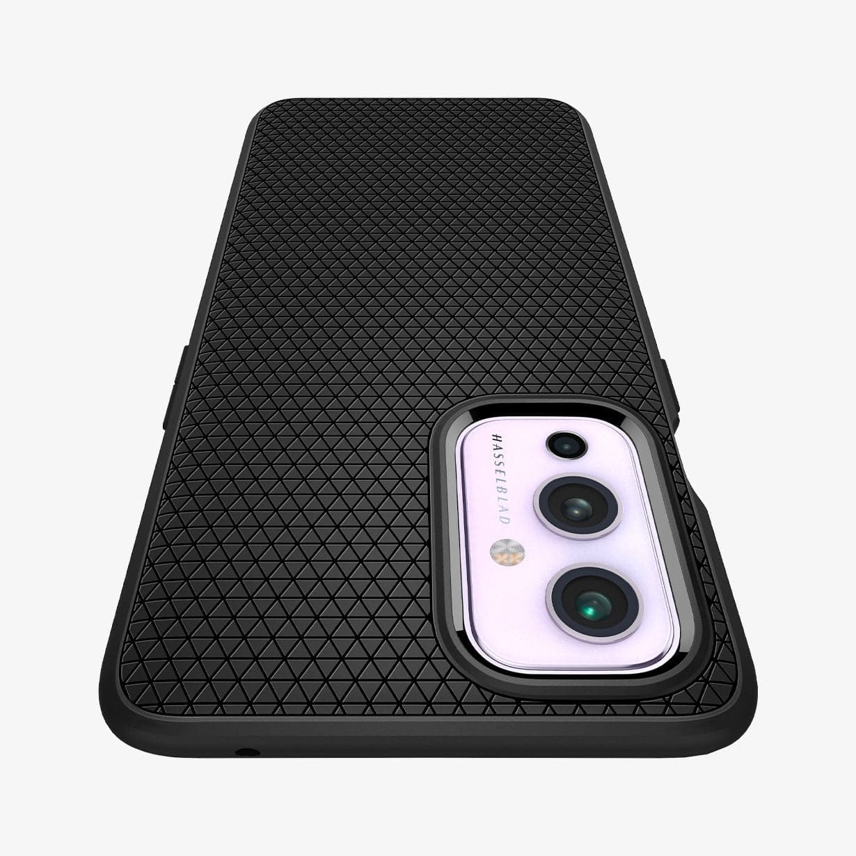 ACS02684 - OnePlus 9 5G Liquid Air Case in Matte Black showing the back, partial top and camera zoomed in