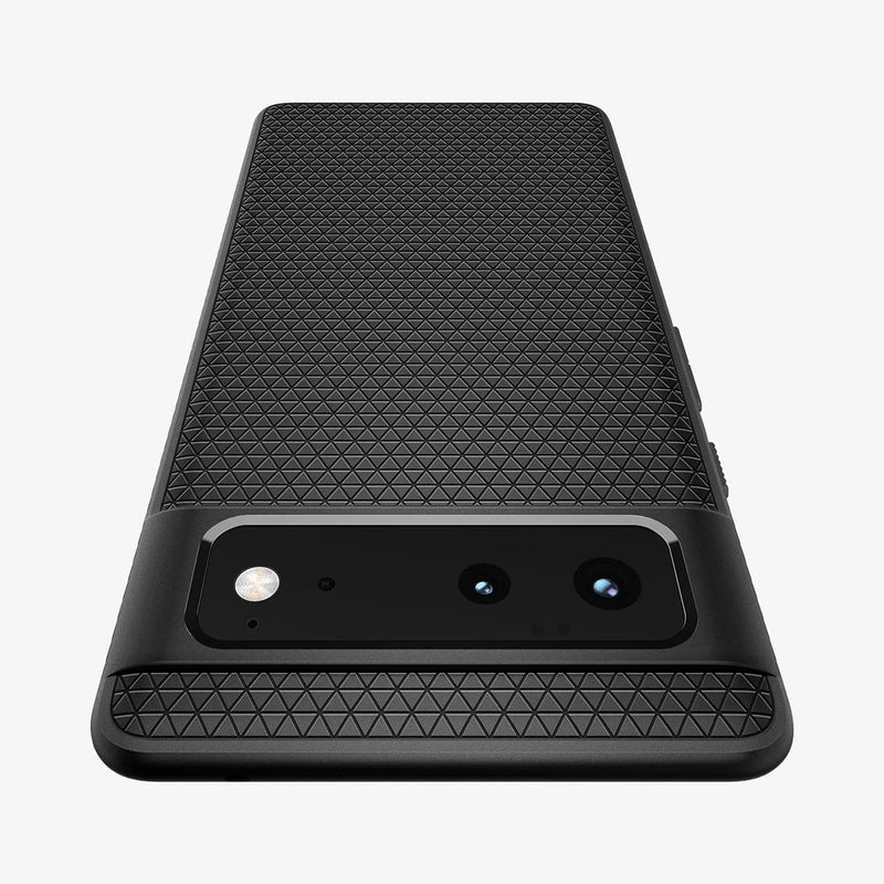 ACS03436 - Pixel 6 Case Liquid Air in matte black showing the back zoomed in to show the fine details