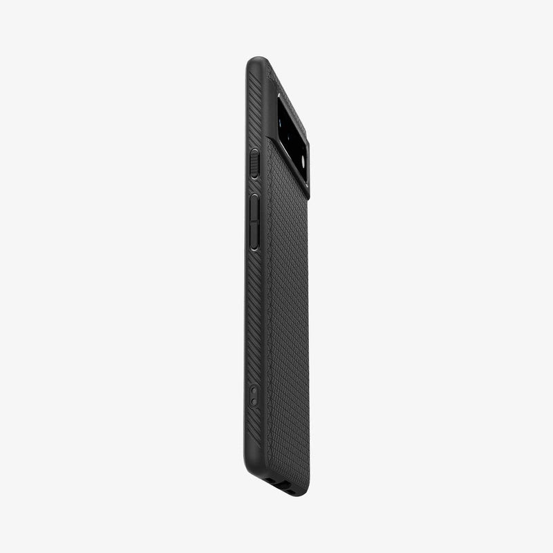 ACS03436 - Pixel 6 Case Liquid Air in matte black showing the side and partial back