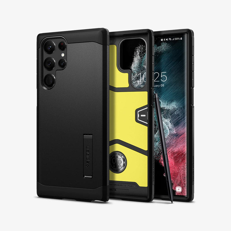 Tough Black Case + Screen Protector - Galaxy S22 Ultra