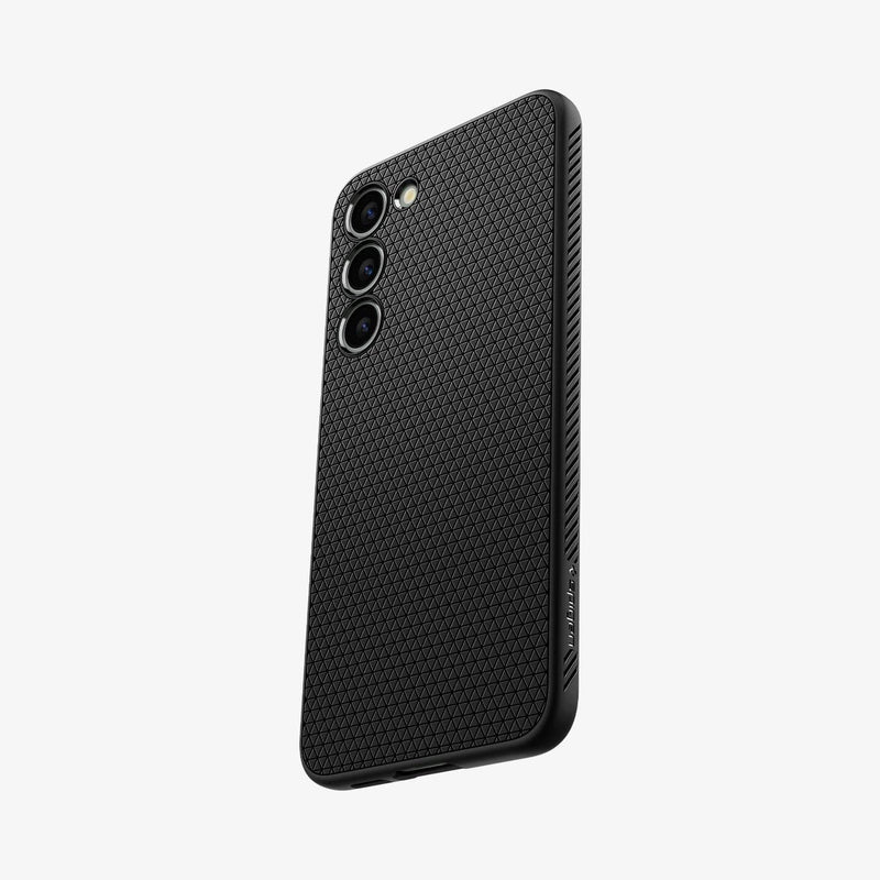 ACS05712 - Galaxy S23 Case Liquid Air in matte black showing the back and partial side