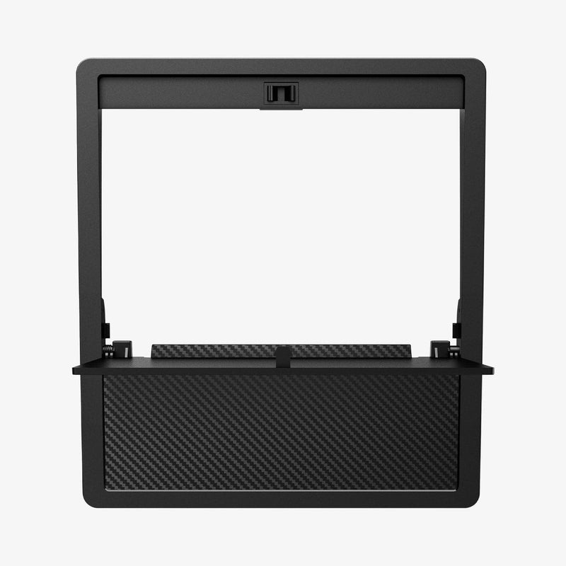 Spigen One-Touch Versteckte Aufbewahrungsbox (Carbon Edition) Entworfen für  Tesla Model 3/Y Mittelkonsolen-Organizer-Armlehne