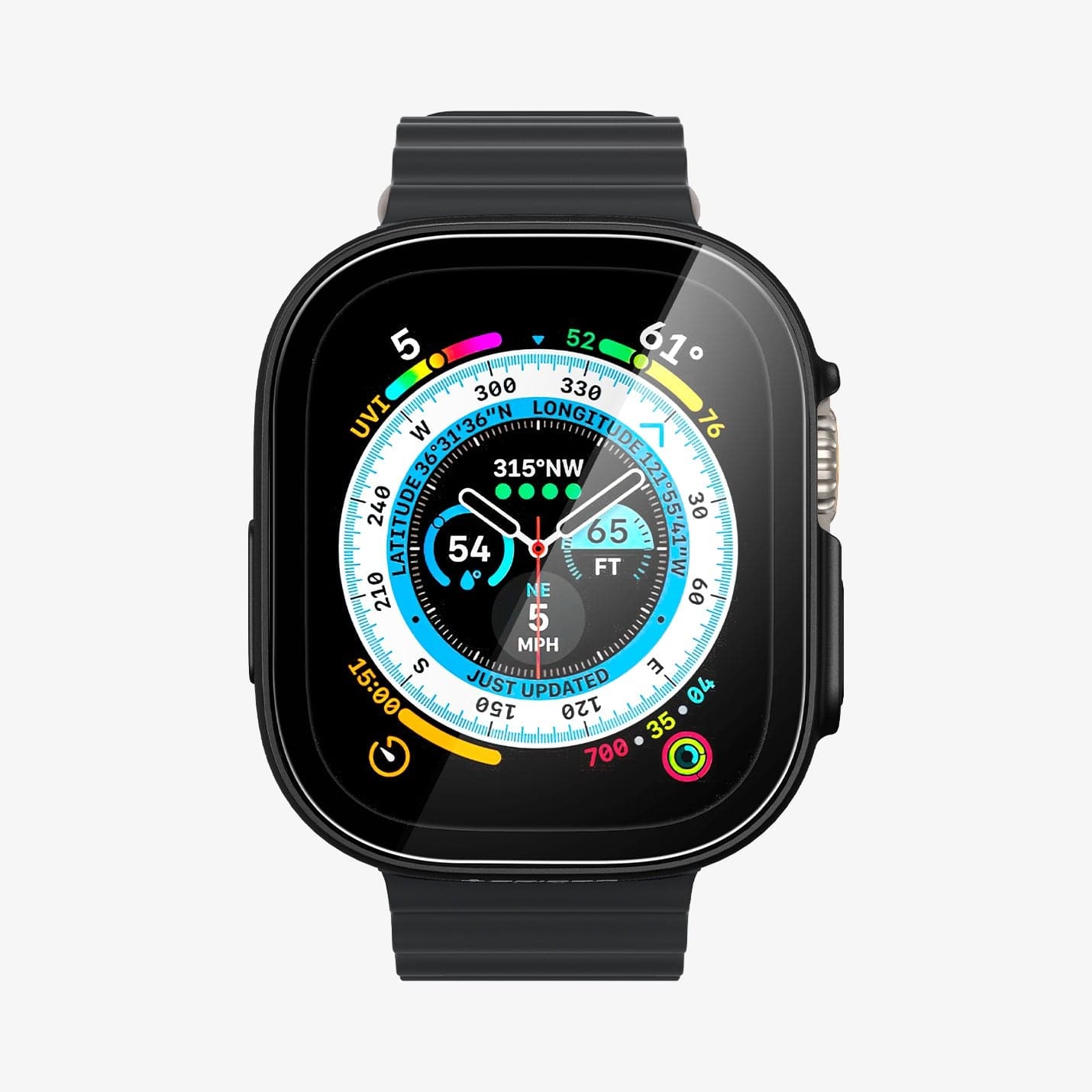 Coque Apple Watch Ultra/Ultra 2 Spigen Thin Fit 360 avec Protecteur d'écran  - 49mm - Noir