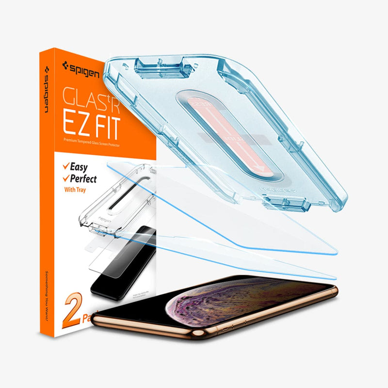  Spigen Tempered Glass Screen Protector [GlasTR EZ FIT] designed  for iPhone 11 / iPhone XR [6.1 inch] [Case Friendly] - 2 Pack : Cell Phones  & Accessories